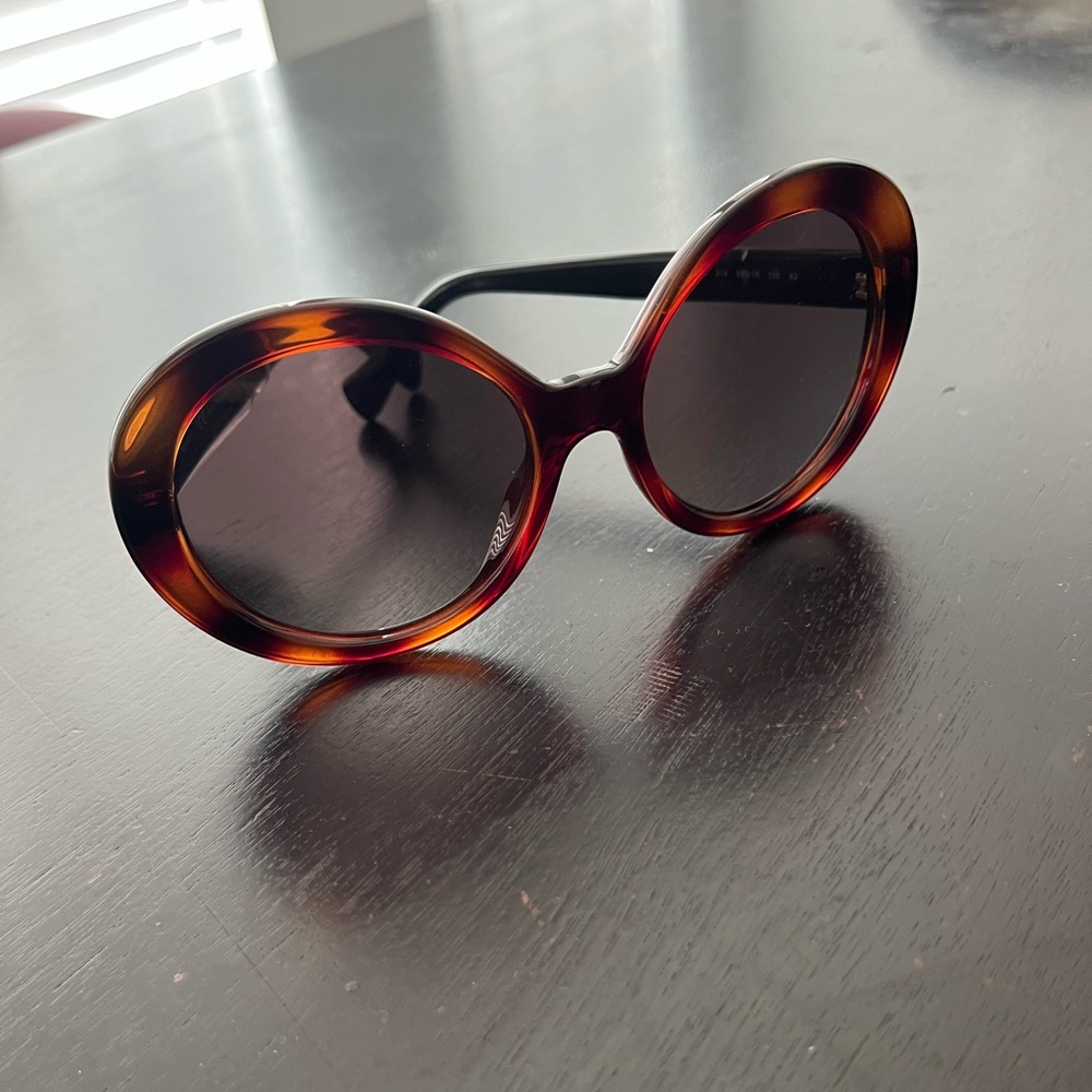 Salvatore Ferragamo Brown Oval Sunglasses